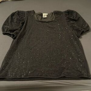 Queen of Sparkles XXL black beaded top